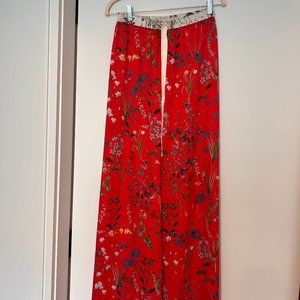 Alexis Pearson Floral Pijama Silk Flare Pants Small
